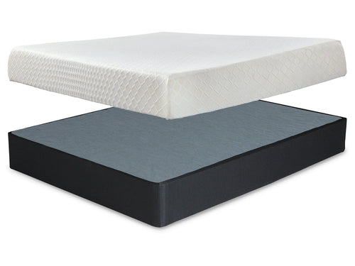 10 Inch Chime Memory Foam White King Mattress and Foundation