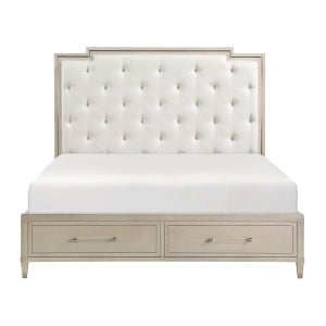 Queen Platform Bed with Footboard Storage 1312-1*