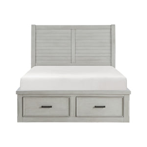Queen Platform Bed with Storage Footboard and Side Rails 1337-1*