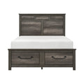 Queen Platform Bed with Footboard Storage 1342-1*