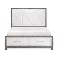 Queen Platform Bed with Footboard Storage 1366-1*