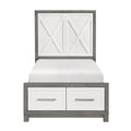 Twin Platform Bed with Footboard Storage 1366T-1*