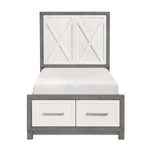 Twin Platform Bed with Footboard Storage 1366T-1*