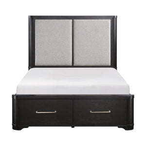 Queen Platform Bed with Footboard Storage 1381-1*