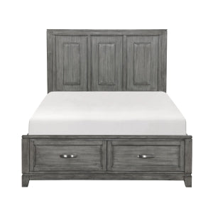 Queen Platform Bed with Footboard Storage 1450-1*