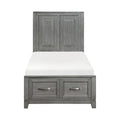 Twin Platform Bed with Footboard Storage 1450T-1*