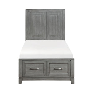 Twin Platform Bed with Footboard Storage 1450T-1*