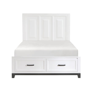 Queen Platform Bed with Footboard Storage 1450WH-1*