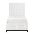 Twin Platform Bed with Footboard Storage 1450WHT-1*