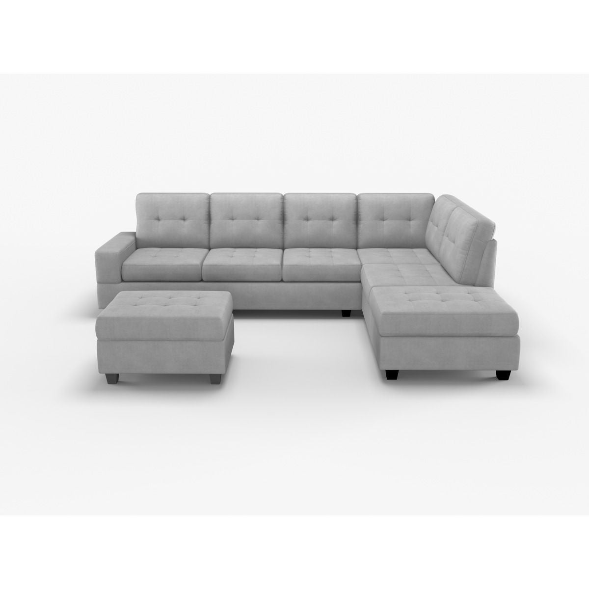 2 Pc Reversible Sectional, Gray