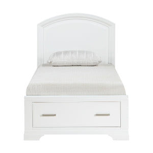 Twin Platform Bed with Footboard Storage 1520WHT-1*