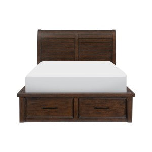 Queen Platform Bed with Storage Footboard and Side Rails 1559-1*