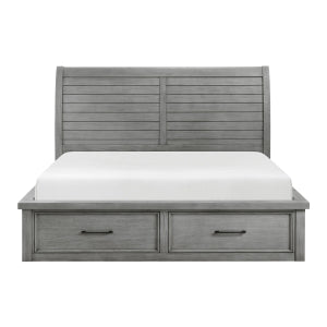 Eastern King Platform Bed with Storage Footboard and Side Rails 1559DGK-1EK*