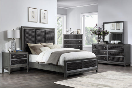 1566GY Bedroom West End Collection - 4pc Set (QB+NS+DR+MR)