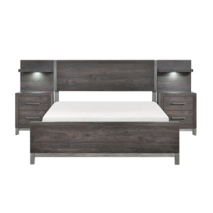 5pc Set California King Wall Bed (CK+2NS+2NS-P) 1577DGK-1CK*WB