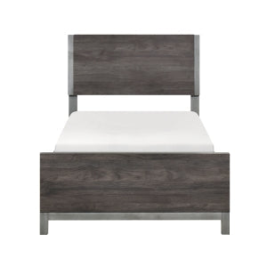 5 Pc Set Twin Wall Bed, Dark Gray