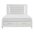 Eastern King Platform Bed with LED Lighting and Footboard Storage 1616WK-1EK*