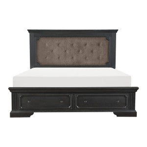 Queen Platform Bed with Footboard Storage 1647-1*