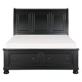 Queen Sleigh Platform Bed with Footboard Storage 1714BK-1*