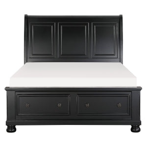 Queen Sleigh Platform Bed with Footboard Storage 1714BK-1*