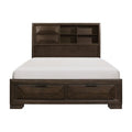 Queen Platform Bed with Footboard Storage 1753-1*