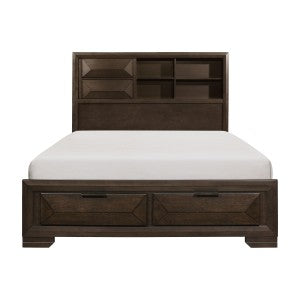 Queen Platform Bed with Footboard Storage 1753-1*