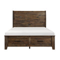 Queen Sleigh Platform Bed with Footboard Storage 1957-1*