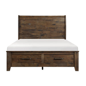 Queen Sleigh Platform Bed with Footboard Storage 1957-1*