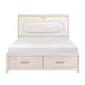 Queen Platform Bed with Footboard Storage 2451-1*