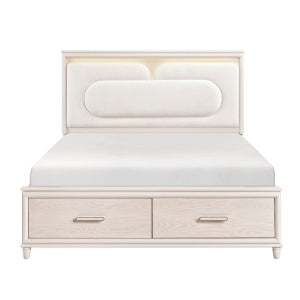 Queen Platform Bed with Footboard Storage 2451-1*