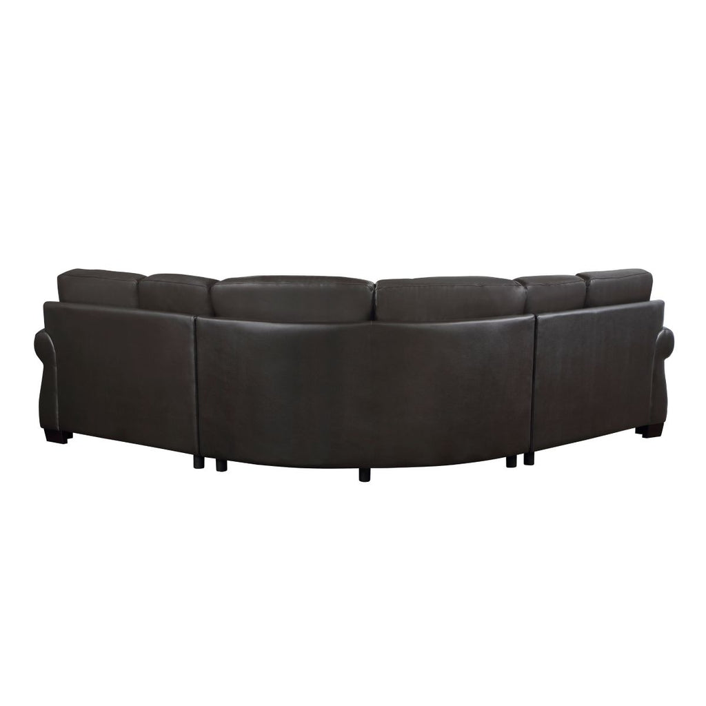 3 Pc Sectional, Dark Brown