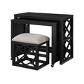 3-Piece Pack Desks with Stool Set 4998BLK