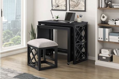 4998BLK Occasional Salina Collection - 3-Piece Pack Desks with Stoo