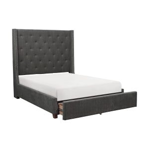 California King Platform Bed with Storage Footboard 5877KGY-1CKDW*