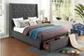 5877GY-DW Bedroom Fairborn Collection - Queen Platform Bed with Stor