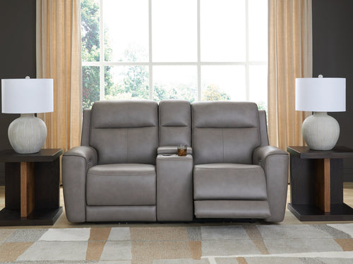5Z-Comfort Coin Power Reclining Loveseat with Console
