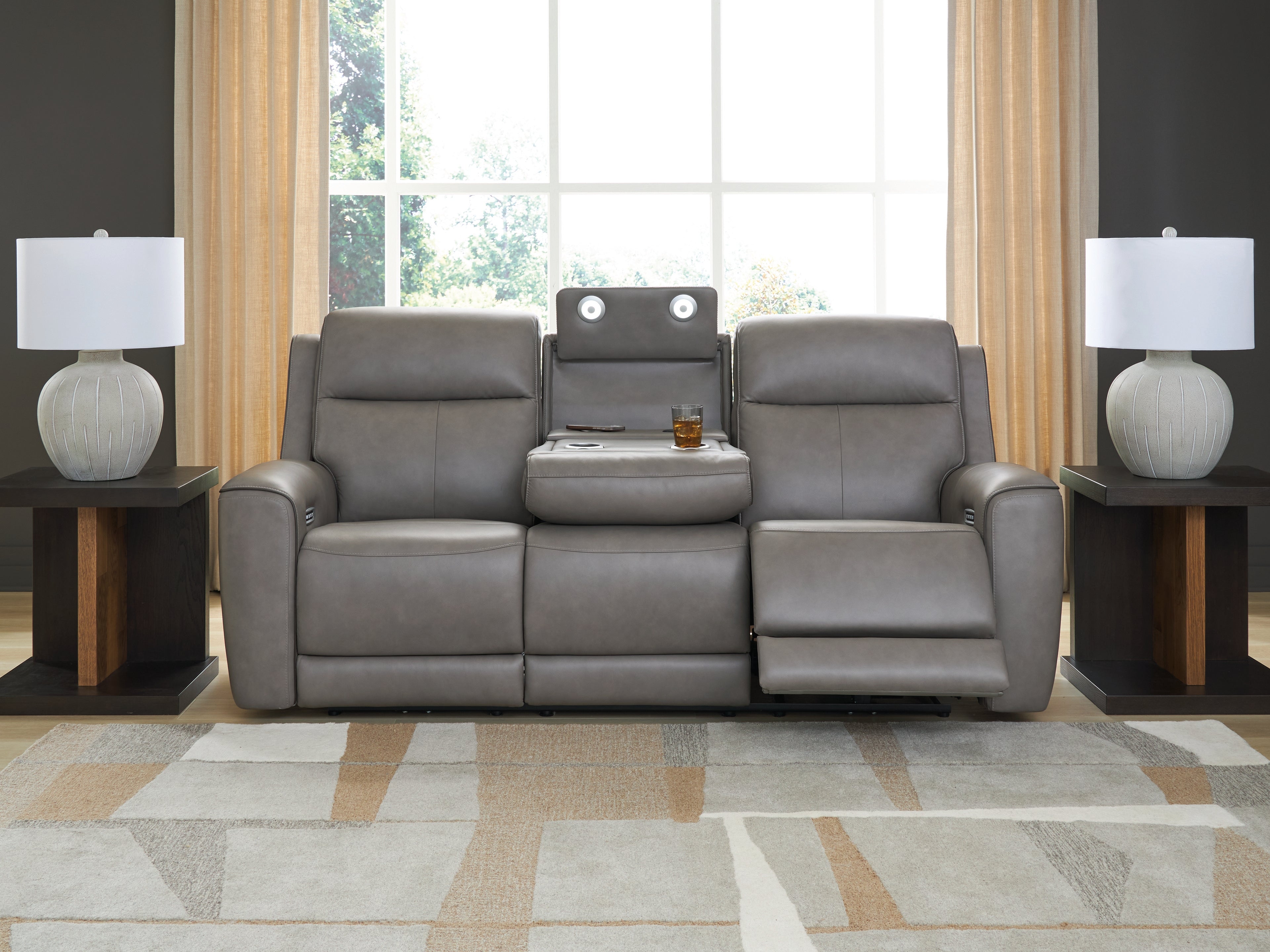 5Z-Comfort Coin Power Reclining Sofa with ADJ Headrest