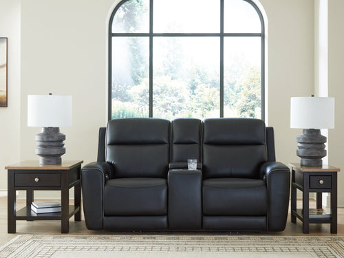 5Z-Relaxation Onyx Power Reclining Loveseat with Console