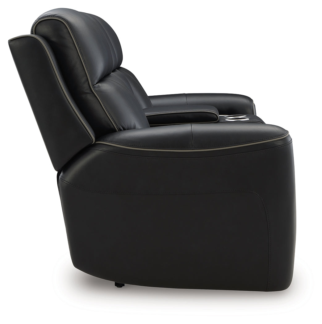 5Z-Relaxation Onyx Power Reclining Loveseat with Console