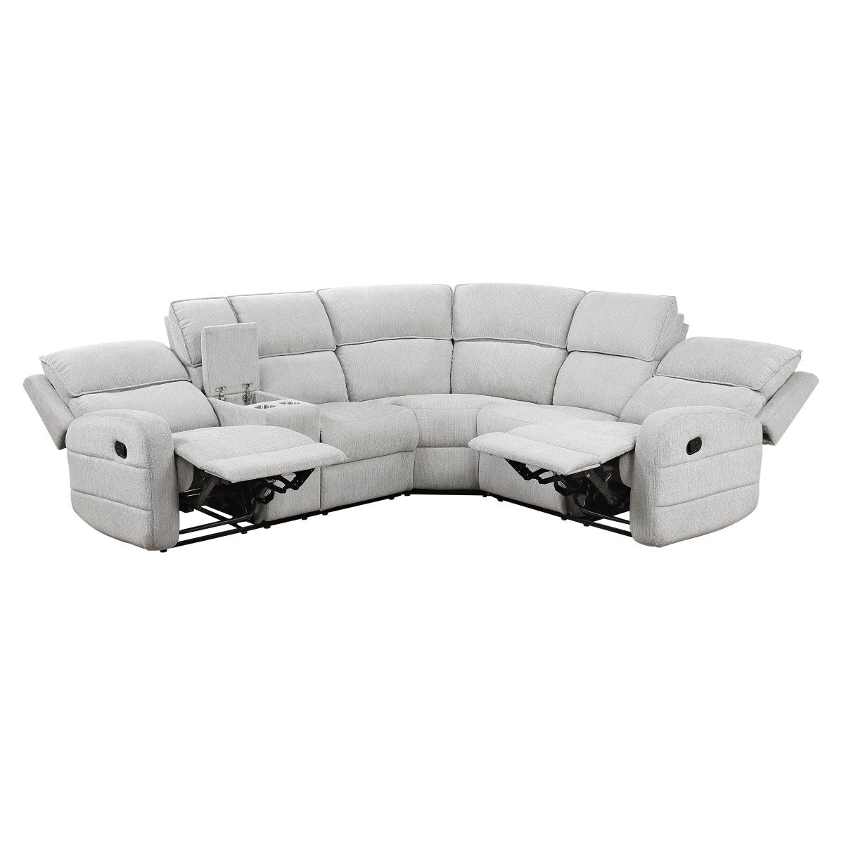3 Pc Reclining Sectional, Gray