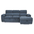 2-Piece Sectional with Adjustable Headrests, Pull-out Bed and Right Chaise with Hidden Storage 8228BU*