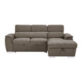 2-Piece Sectional with Adjustable Headrests, Pull-out Bed and Right Chaise with Hidden Storage 8228TP*