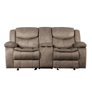 Double Glider Reclining Love Seat with Center Console 8230FBR-2