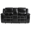 Double Glider Reclining Love Seat with Center Console 8230BLK-2