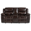 Double Glider Reclining Love Seat with Center Console 8230BRW-2
