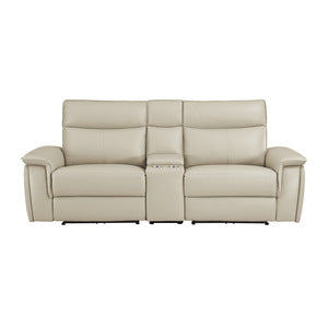 Power Double Reclining Love Seat with Center Console and Power Headrests 8259RFTP-2CNPWH*