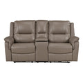Power Double Reclining Love Seat with Center Console, Hidden Arms Cup Holders, Charging Ports and Wireless Charger 8301DTP-2PW