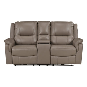 Power Double Reclining Love Seat with Center Console, Hidden Arms Cup Holders, Charging Ports and Wireless Charger 8301DTP-2PW