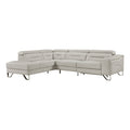2-Piece Sectional with Left Chaise, Adjustable Headrests and Charging ports 8304LGY*2LC2RPW