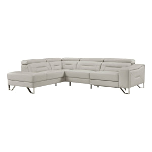 2-Piece Sectional with Left Chaise, Adjustable Headrests and Charging ports 8304LGY*2LC2RPW